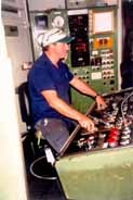 Mining control room worker using a Bambach Saddle Seat