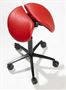Salli MultiAdjuster Saddle Stool in Red Leather, Top View