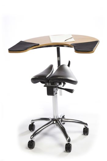 Salli Twin Saddle Chair with Elbow Table and Thin Armpads