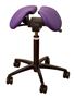 Salli Twin Ergonomic Saddle Chair, violet leather, black base.